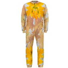 Autumn Maple Leaves, Floral Art Onepiece Jumpsuit (men)  by picsaspassion