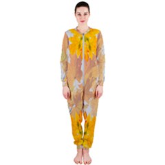 Autumn Maple Leaves, Floral Art Onepiece Jumpsuit (ladies) 