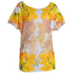 Autumn Maple Leaves, Floral Art Women s Oversized Tee by picsaspassion