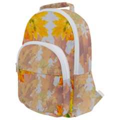 Autumn Maple Leaves, Floral Art Rounded Multi Pocket Backpack by picsaspassion