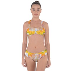 Autumn Maple Leaves, Floral Art Criss Cross Bikini Set by picsaspassion