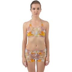 Autumn Maple Leaves, Floral Art Back Web Gym Set by picsaspassion