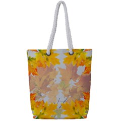 Autumn Maple Leaves, Floral Art Full Print Rope Handle Tote (small) by picsaspassion