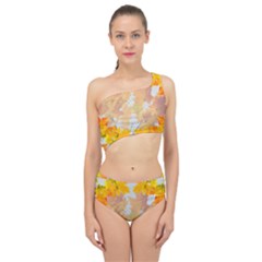 Autumn Maple Leaves, Floral Art Spliced Up Two Piece Swimsuit by picsaspassion