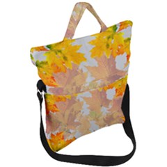 Autumn Maple Leaves, Floral Art Fold Over Handle Tote Bag by picsaspassion