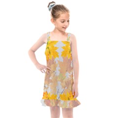 Autumn Maple Leaves, Floral Art Kids  Overall Dress by picsaspassion