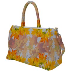 Autumn Maple Leaves, Floral Art Duffel Travel Bag by picsaspassion