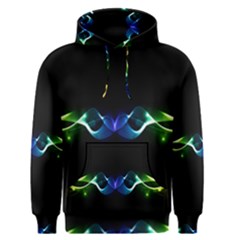 Colorful Neon Art Light Rays, Rainbow Colors Men s Pullover Hoodie