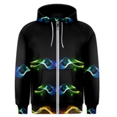 Colorful Neon Art Light Rays, Rainbow Colors Men s Zipper Hoodie