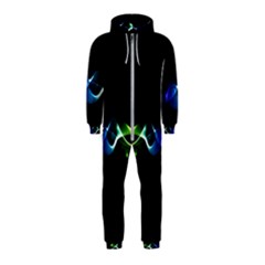 Colorful Neon Art Light Rays, Rainbow Colors Hooded Jumpsuit (kids)