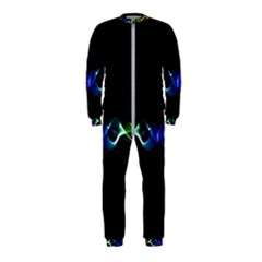 Colorful Neon Art Light Rays, Rainbow Colors Onepiece Jumpsuit (kids)