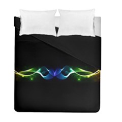 Colorful Neon Art Light Rays, Rainbow Colors Duvet Cover Double Side (full/ Double Size) by picsaspassion