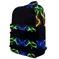 Colorful Neon Art Light Rays, Rainbow Colors Classic Backpack by picsaspassion