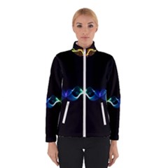 Colorful Neon Art Light Rays, Rainbow Colors Winter Jacket