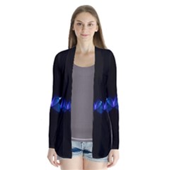 Colorful Neon Art Light Rays, Rainbow Colors Drape Collar Cardigan