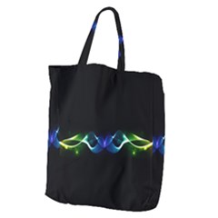 Colorful Neon Art Light Rays, Rainbow Colors Giant Grocery Tote by picsaspassion