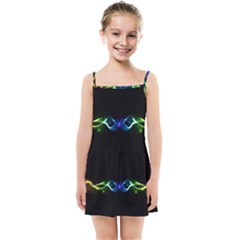 Colorful Neon Art Light Rays, Rainbow Colors Kids  Summer Sun Dress by picsaspassion