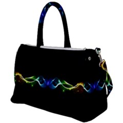 Colorful Neon Art Light Rays, Rainbow Colors Duffel Travel Bag by picsaspassion