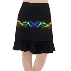 Colorful Neon Art Light Rays, Rainbow Colors Fishtail Chiffon Skirt by picsaspassion