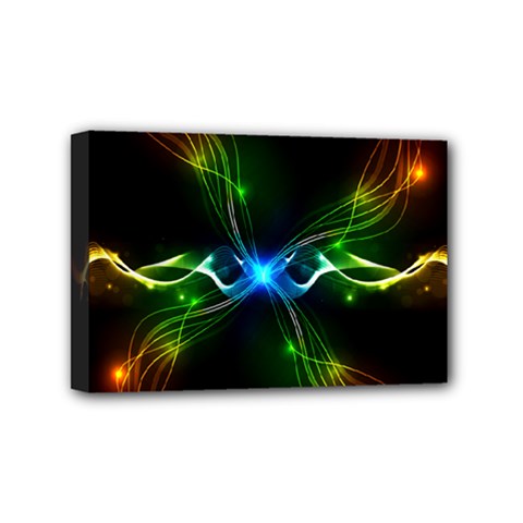 Colorful Neon Art Light Rays, Rainbow Colors Mini Canvas 6  X 4  (stretched) by picsaspassion