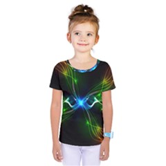 Colorful Neon Art Light Rays, Rainbow Colors Kids  One Piece Tee