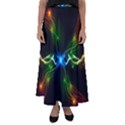 Colorful Neon Art Light rays, rainbow colors Flared Maxi Skirt View1