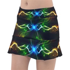 Colorful Neon Art Light Rays, Rainbow Colors Tennis Skorts by picsaspassion