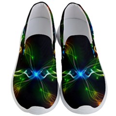 Colorful Neon Art Light Rays, Rainbow Colors Men s Lightweight Slip Ons by picsaspassion