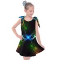 Colorful Neon Art Light rays, rainbow colors Kids  Tie Up Tunic Dress View1