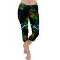 Colorful Neon Art Light rays, rainbow colors Lightweight Velour Capri Yoga Leggings View1