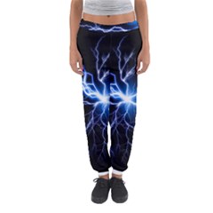 Blue Thunder Colorful Lightning Graphic Impression Women s Jogger Sweatpants by picsaspassion