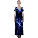 Blue Thunder Colorful Lightning graphic impression High Waist Short Sleeve Maxi Dress View1