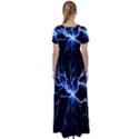 Blue Thunder Colorful Lightning graphic impression High Waist Short Sleeve Maxi Dress View2