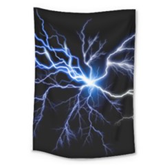 Blue Thunder Colorful Lightning Graphic Impression Large Tapestry