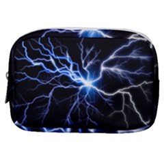 Blue Thunder Colorful Lightning Graphic Impression Make Up Pouch (small) by picsaspassion