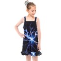 Blue Thunder Colorful Lightning graphic impression Kids  Overall Dress View1