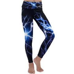 Blue Thunder Colorful Lightning Graphic Impression Kids  Lightweight Velour Classic Yoga Leggings by picsaspassion