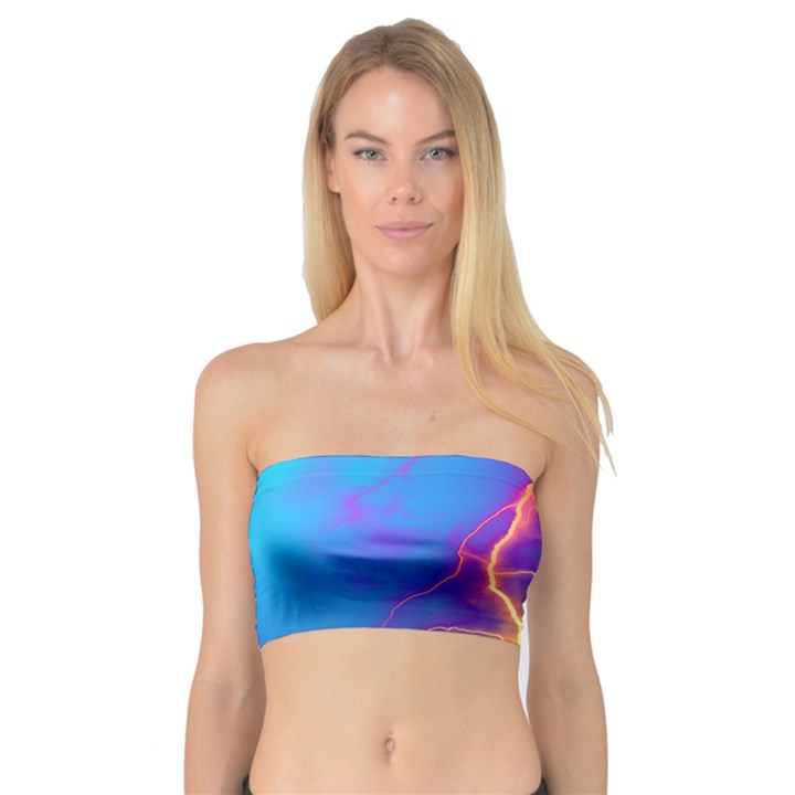 Blue Lightning colorful digital art Bandeau Top