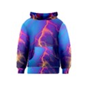 Blue Lightning colorful digital art Kids  Pullover Hoodie View1