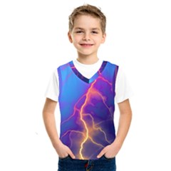 Blue Lightning Colorful Digital Art Kids  Sportswear by picsaspassion