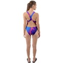 Blue Lightning colorful digital art Cut-Out Back One Piece Swimsuit View2