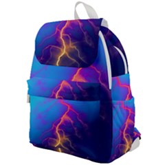 Blue Lightning Colorful Digital Art Top Flap Backpack by picsaspassion