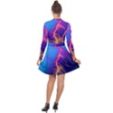 Blue Lightning colorful digital art Long Sleeve Panel Dress View2