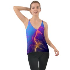 Blue Lightning Colorful Digital Art Chiffon Cami by picsaspassion