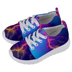 Blue Lightning Colorful Digital Art Kids  Lightweight Sports Shoes