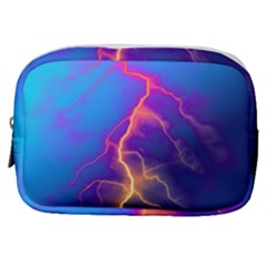 Blue Lightning Colorful Digital Art Make Up Pouch (small) by picsaspassion