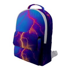 Blue Lightning Colorful Digital Art Flap Pocket Backpack (large) by picsaspassion