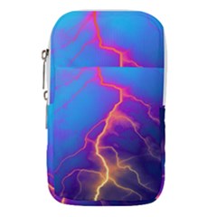 Blue Lightning Colorful Digital Art Waist Pouch (large) by picsaspassion