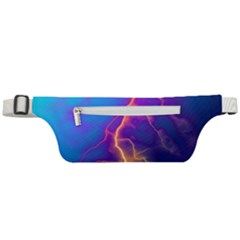 Blue Lightning Colorful Digital Art Active Waist Bag by picsaspassion