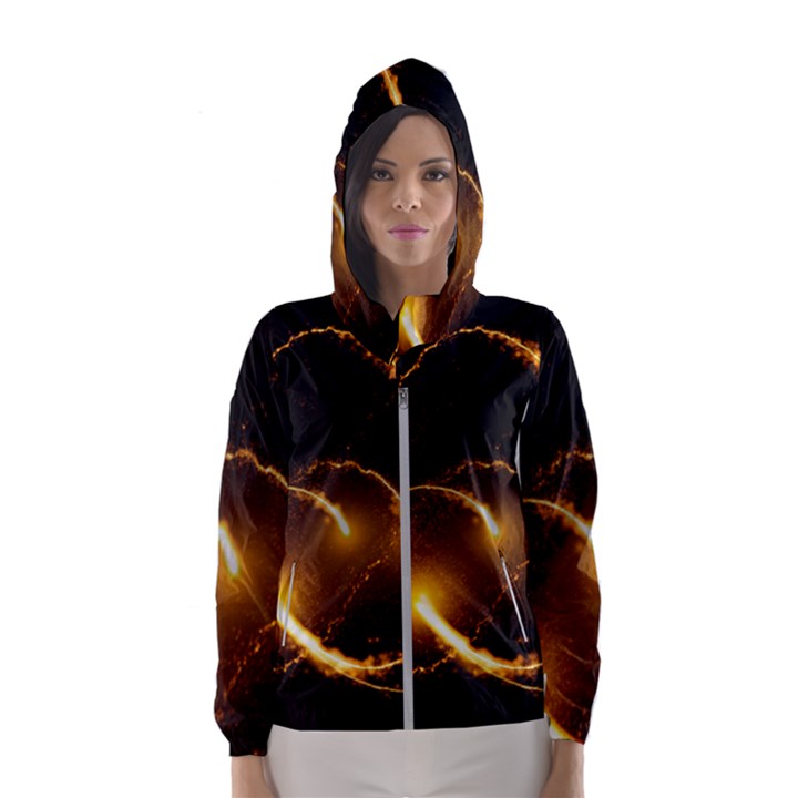 Flying Comets in the cosmos Women s Hooded Windbreaker